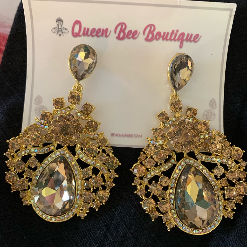Golden Champagne Topaz Pageant Earrings